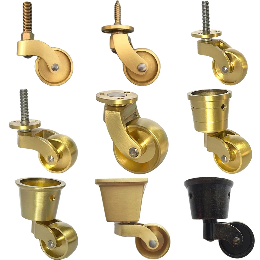 

Brand New 4PCS 1.25'' Heavy Brass Wheels 360° Swivel Furniture Castors Table Chair Sofa Cabinet Feet Leg Furniture Rollers