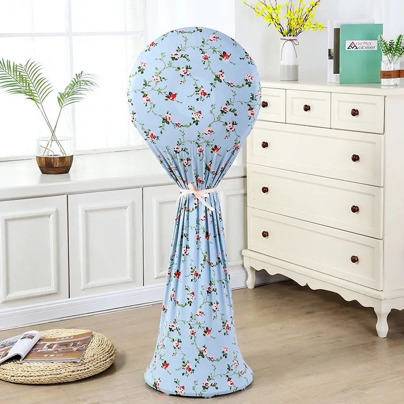 Elastic All-Inclusive Electric Fan Dust Cover Universal Flower Cartoon Print Standing Round Floor Fan Reusable Home Fan Cover