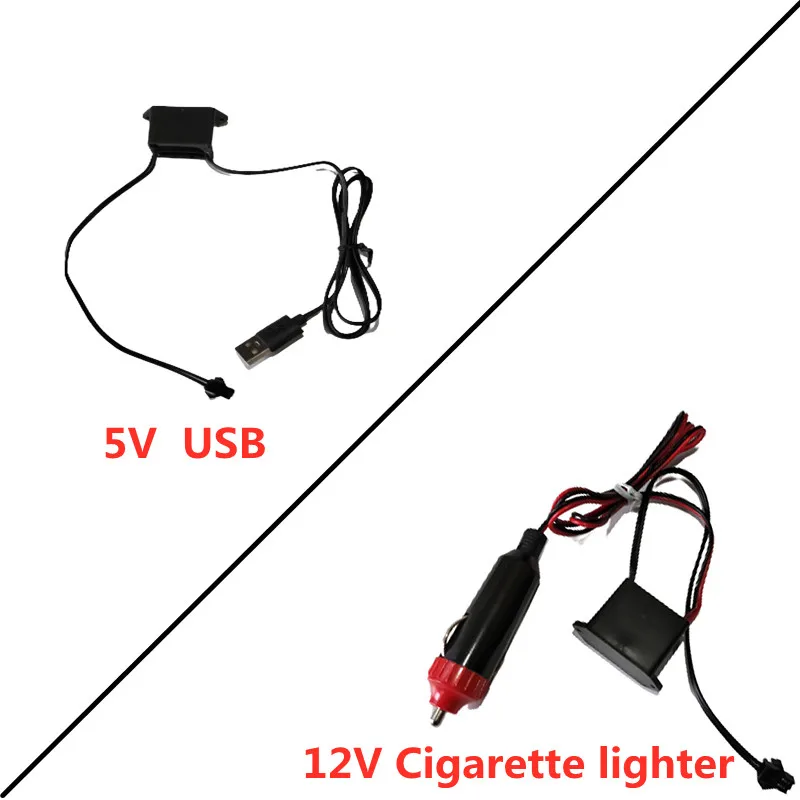 DC 12V Neon EL Wire Power Driver USB Controller for 1-5M LED EL Wire Light Inverter Supply Adapter Flexible Neon Wire Driver