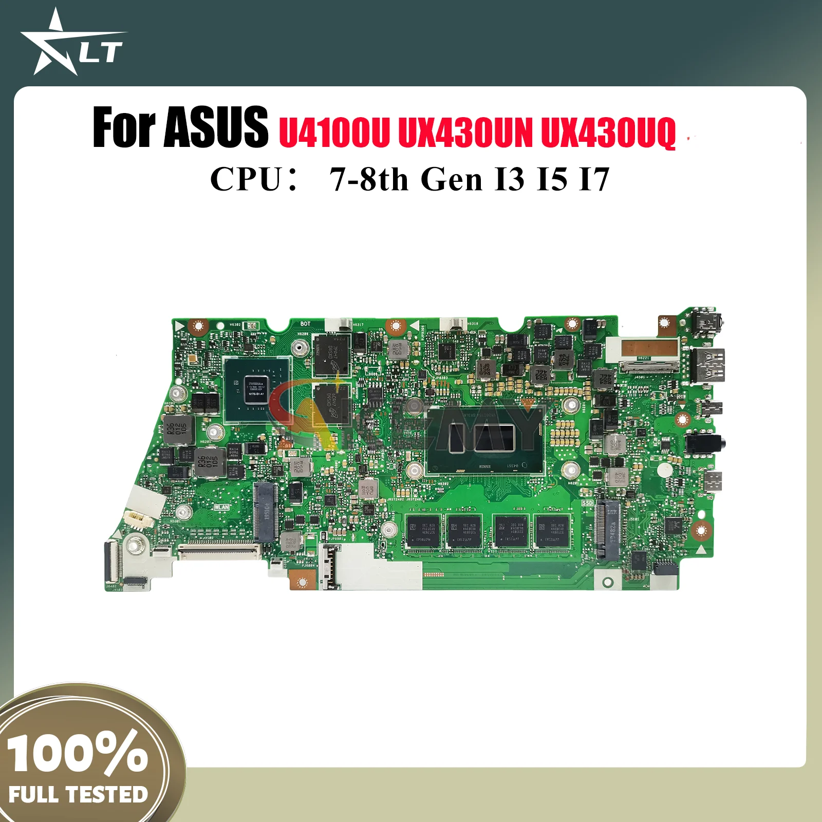 

UX430UN Laptop Motherboard For ASUS ZenBook UX430UN UX430UQ UX430U U4100U Notebook Mainboard With I3 I5 I7 CPU 100% tests OK stk