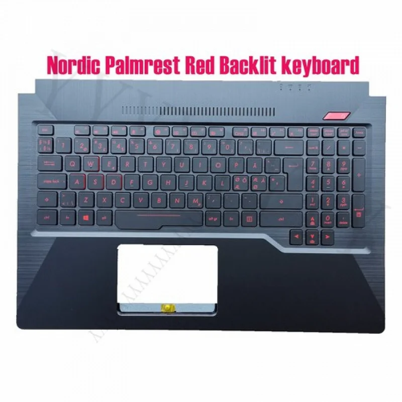 

QNordic Palmrest Red Backlit keyboard for Asus FX503V/FX503VD/FX503VM/FX63V/ZX63V