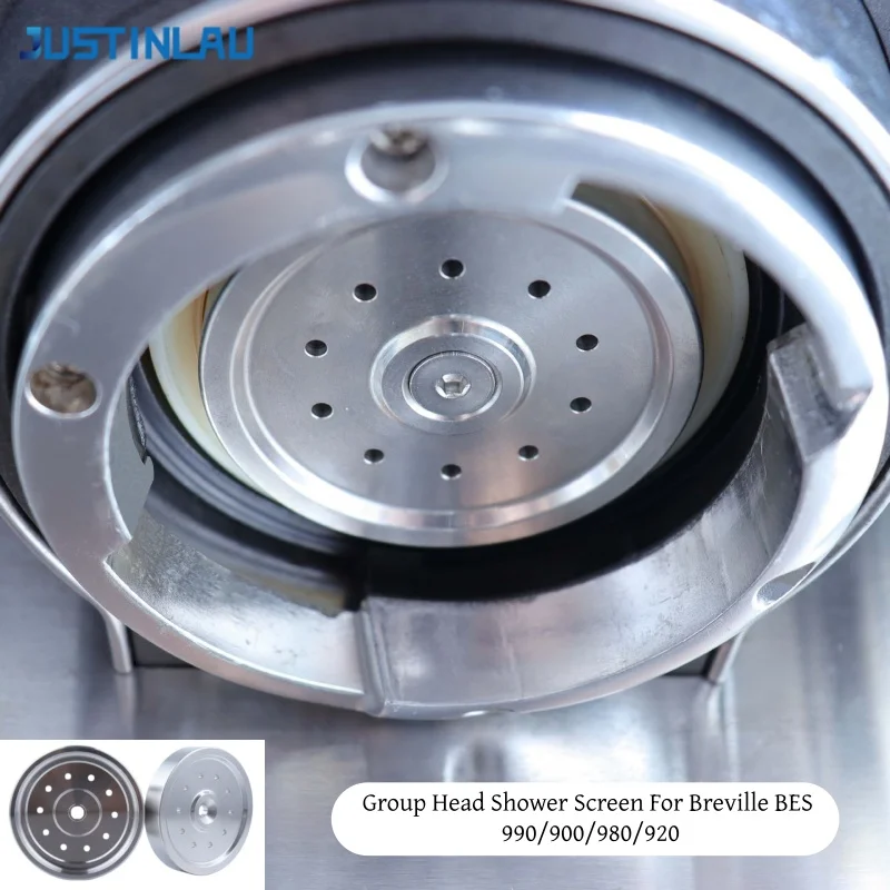 JUSTINLAU Coffee Machine Group Head Shower Screen for Breville BES990/900/980/920 Stainless Steel Coffee Brewing Head Holder