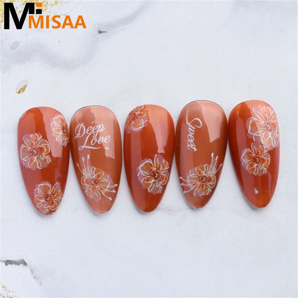 Semi-transparent Long-lasting Unique Design Trendy Viral Fashionable In-demand Floral Nail Stickers Instagram Camellia Ins Trend