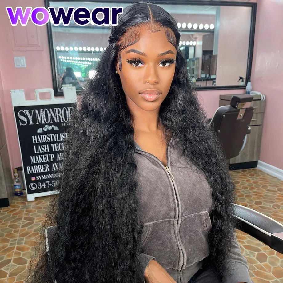 Perruque Lace Closure Wig 360 Naturelle Bouclée, Cheveux Humains, Deep Wave, HD, 4x4, 5x5, 13x4, 13x6, pour Femme Africaine