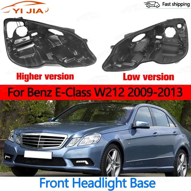 Front Headlight Base Cover Black headlight base For Benz E-Class W212 2009-2013 Car Rear Base Front Auto Headlight Back House