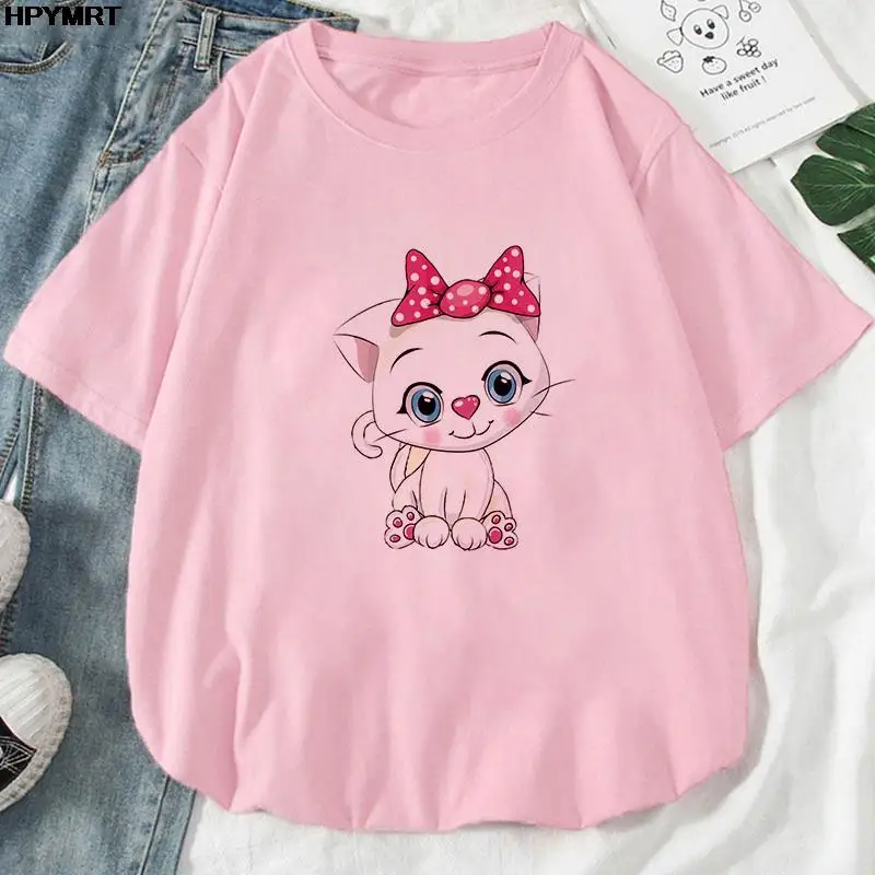 

Summer Street Harajuku Fashion womens clothing Cartoon Print T-shirt ladys girl soft cozy Casual cute short sleeve Kawaii shirt