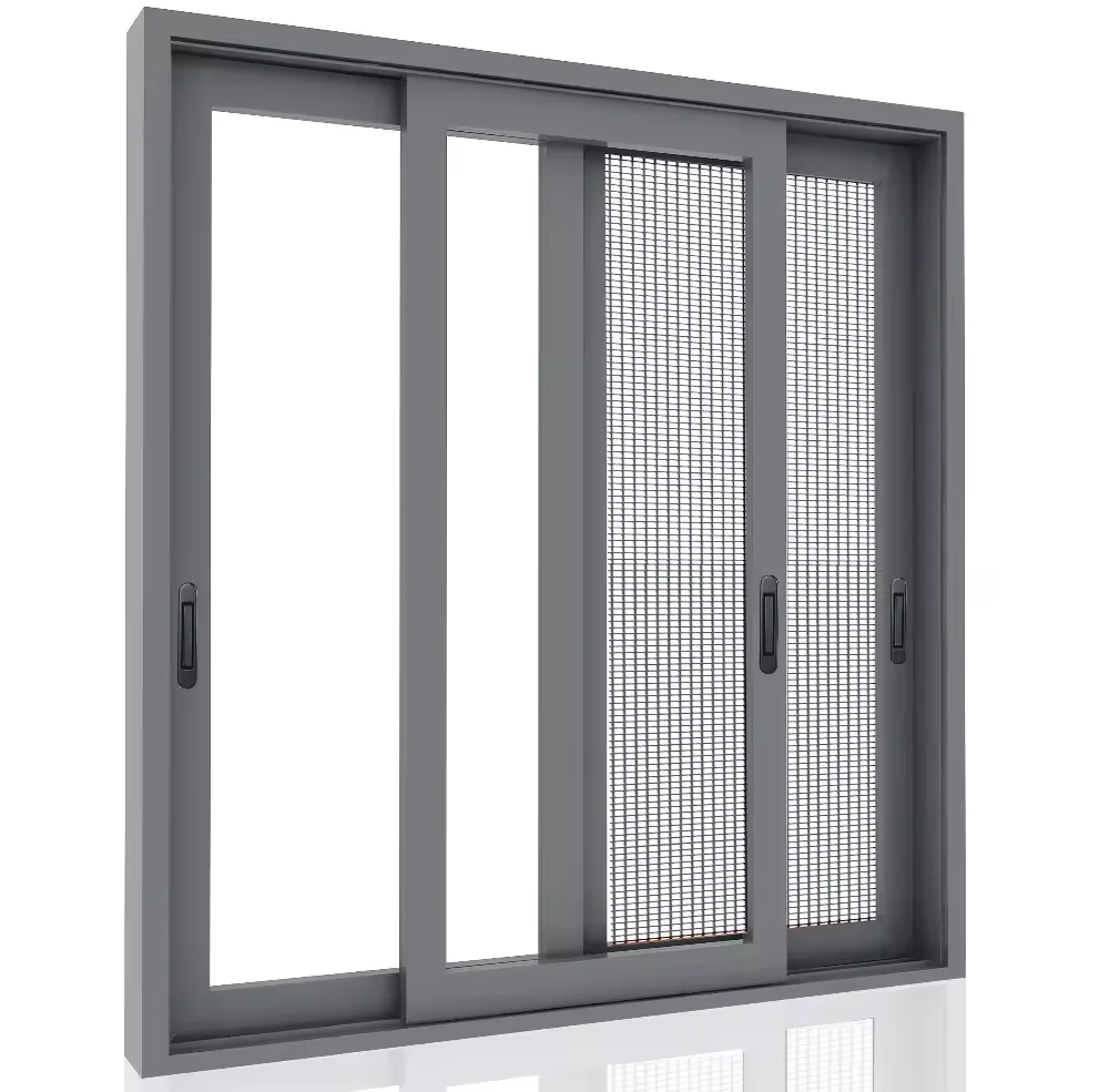 High Quality Double Glazed Glass Aluminium Alloy Windows and Doors Security Grills With Sliding Window Mosquito Net for Villa