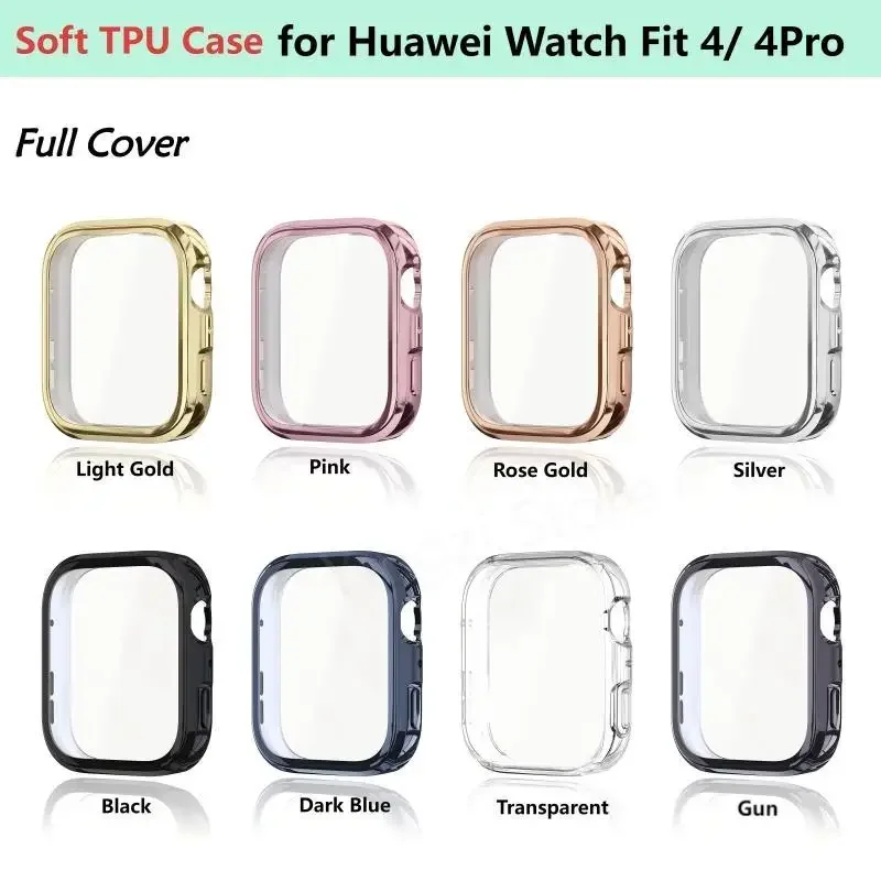 2025 New Soft TPU Case for Huawei Watch Fit 4 4Pro Smart Watch Strap Protective Bumper for Huawei Fit4 / 4Pro Accessories