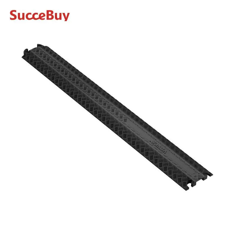 VEVOR Rampa de Protección de Cable 1 Pieza 1 Vía Canaleta Pasacables de Suelo Canal de 4 x 1,3 cm Protector de Cables de TPR Capacidad Máxima de Carga 907 kg/eje Cubiertas de Suelo para Cables Negro