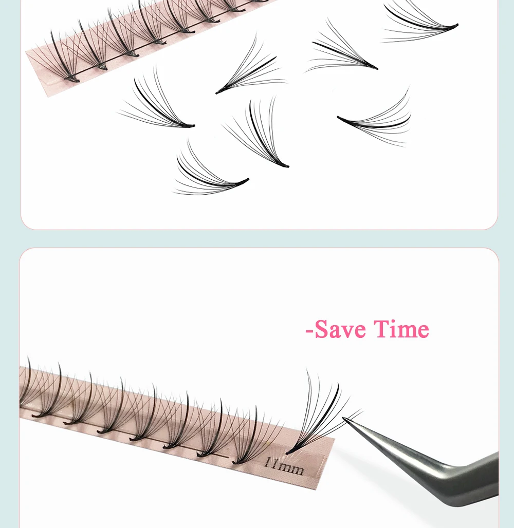Goddess Wispy Premade Volume Fans 9D/13D Individual Lashes Extension Pointy Stem 320 Fans Faux Mink Pre Made Russian Lashes