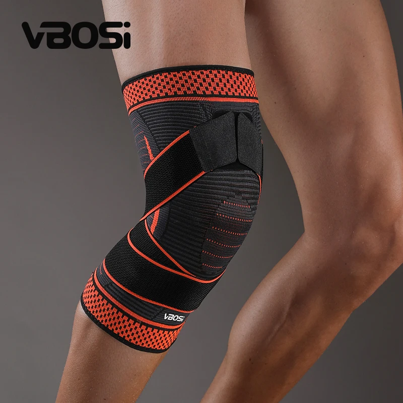 1 Pc Elastic Breathable Knee Support Sleeve with Adjustable Straps