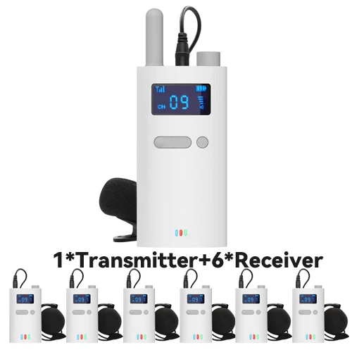 Tebe Wireless Tour Guide System with Microphone Portable Audio Transmitter Receiver for Church Excursion Museum Conference
