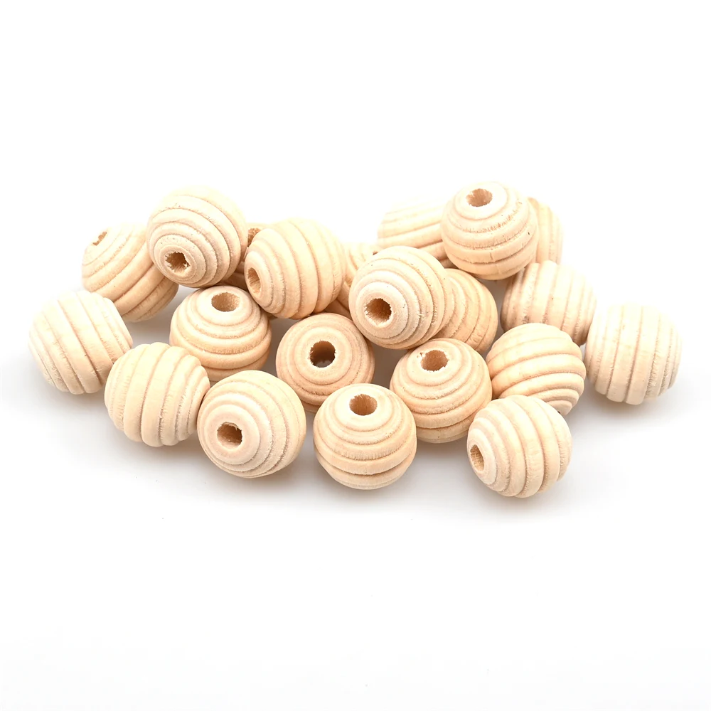 10-20mm Natural Threaded Wood Beads Round Spacer Wooden Pearl Lead-Free Balls Charms DIY For Jewelry Making Handmade Accessories