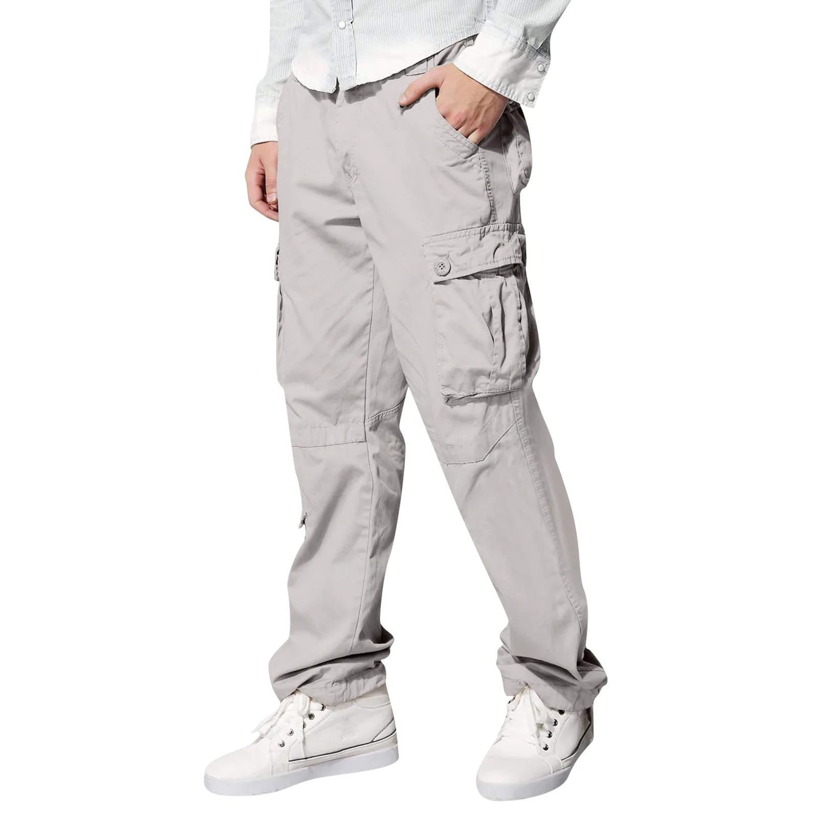 

Men's Cargo Work Pants Multi-Pockets Relaxed Straight Fit Durable Outdoor Casual Trousers Hiking Daily Wear Vintage Rugged Style