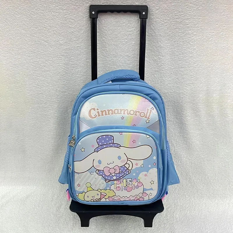 Sanrioed Cinnamoroll Trolley School Bag Detachable Animation My Melody Kuromi Student Backpack Large Capacity Burden Reduction