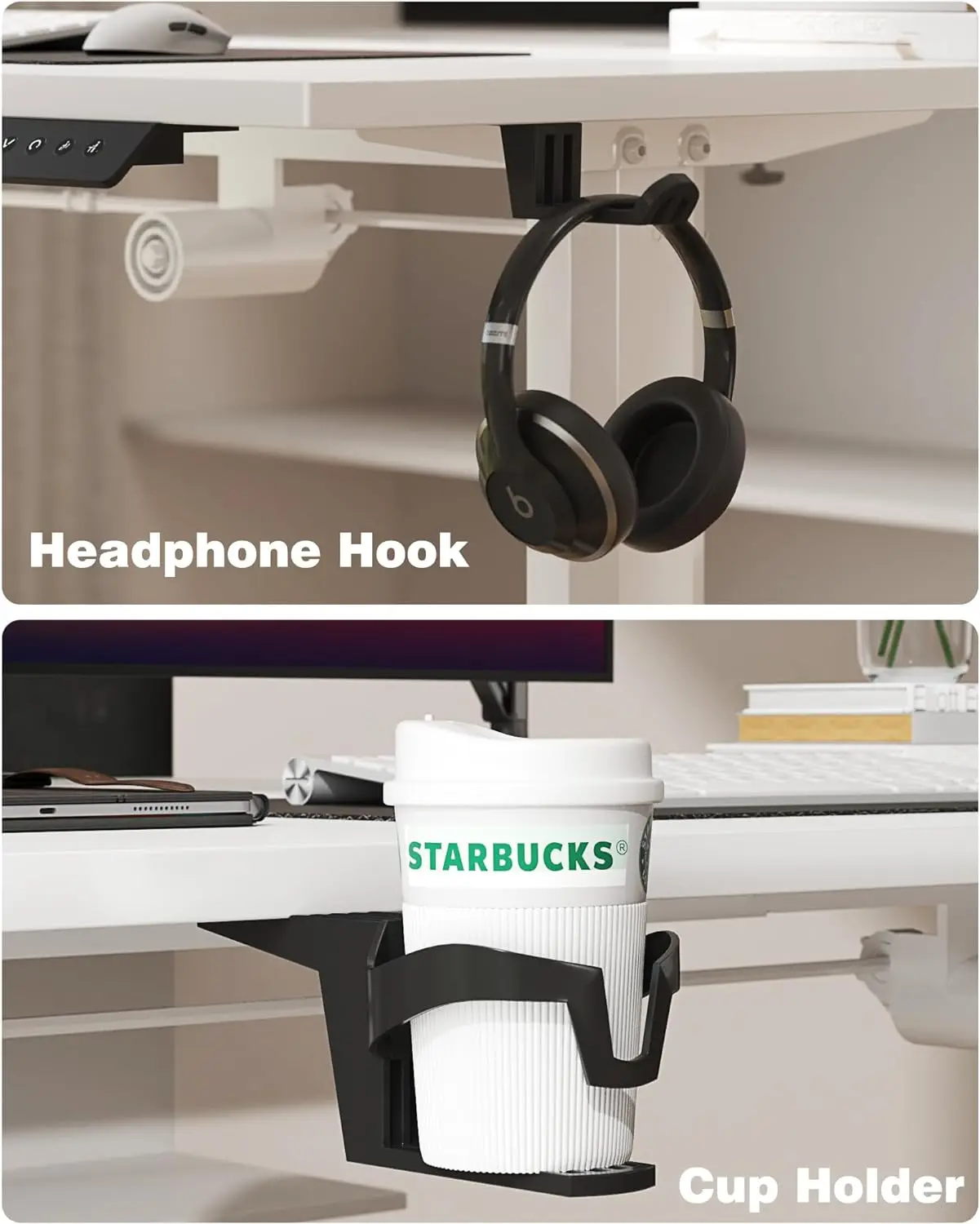 Electric Standing Desk 43 In Ergonomic Height Adjustable Table with T-Shaped Metal Bracket Modern Computer Workstations for Home