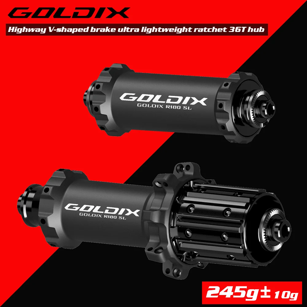 

GOLDIX R180SL ultra-light 36T ratchet V/U-brake hub, weighing only 240g, 20H front, 24H rear, compatible with SHIMANO and SRAM.