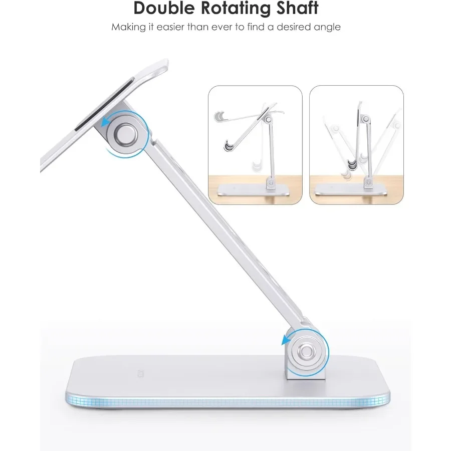 حامل حامل لوحي قابل للتعديل من OMOTON، حامل شاشة محمول عالي التحمل وقابل للطي، أساسيات السفر لجهاز iPad Pro Air Mi