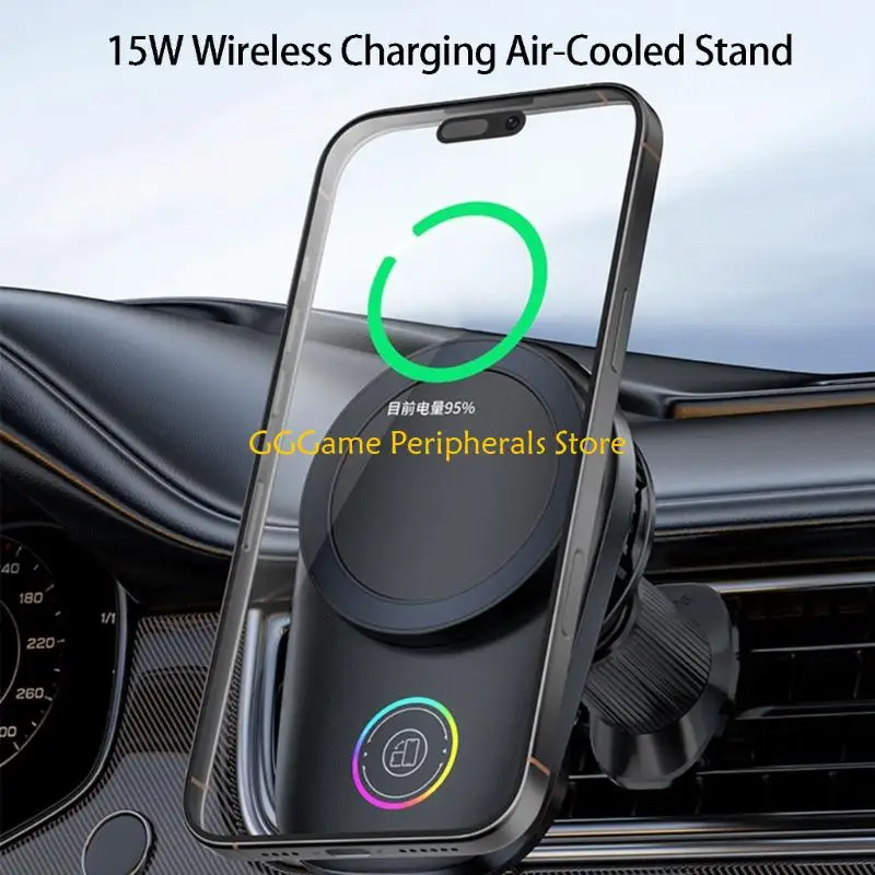 U55B 15W Wireless Charging Fast Car Charging Phone Holder Air Outlet Car Phone Mount