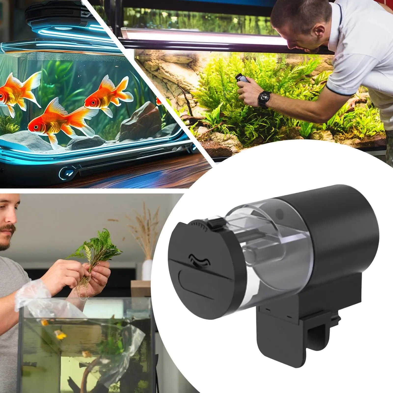 Automatic Fish Feeder Small Tank 100ml Auto Feeder For Fish Tank Timed Programmable Machine With Pellets Portion Control For