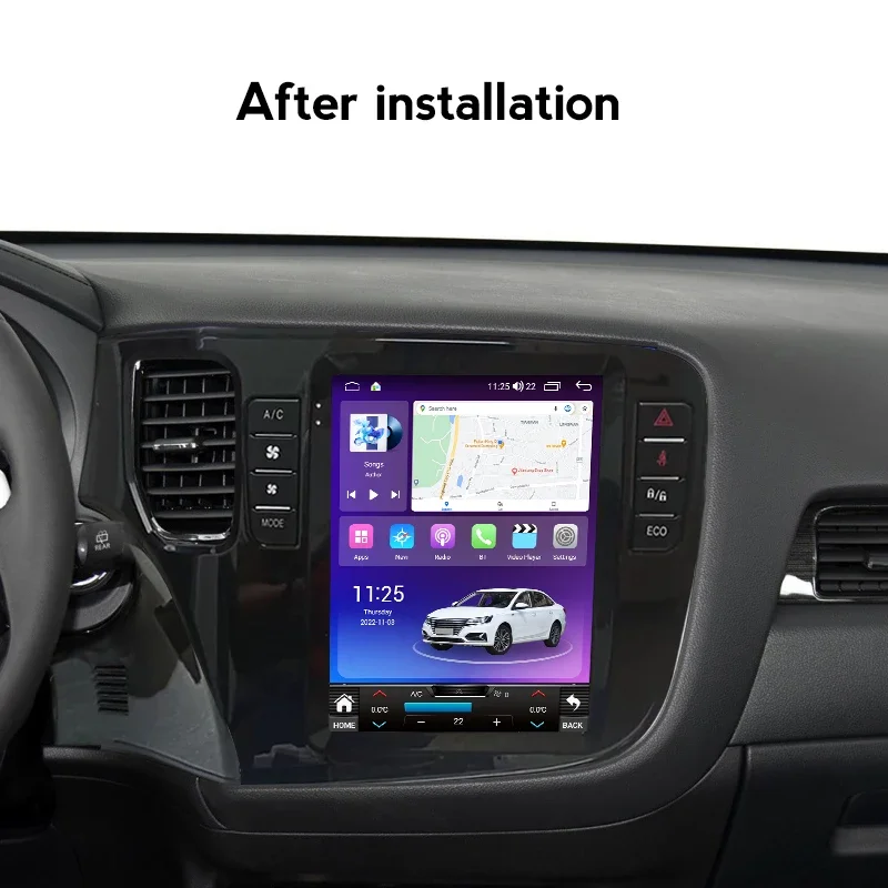 Tesla Style Screen Car Radio For Mitsubishi Outlander 3 GF0W GG0W 2012 - 2018 Multimedia Player GPS carplay Android Auto RDS DSP