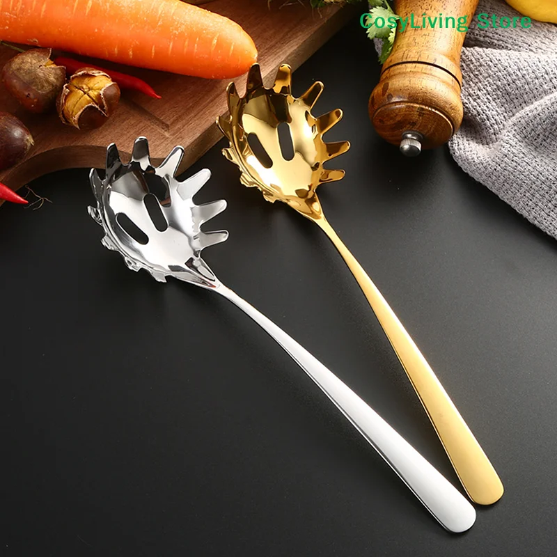 Cuchara Multifuncional para Fideos, Coladores de Alimentos de Acero Inoxidable, Servidor de Espaguetis, Colador de Pasta, Cucharón, Herramienta para Colar Fideos