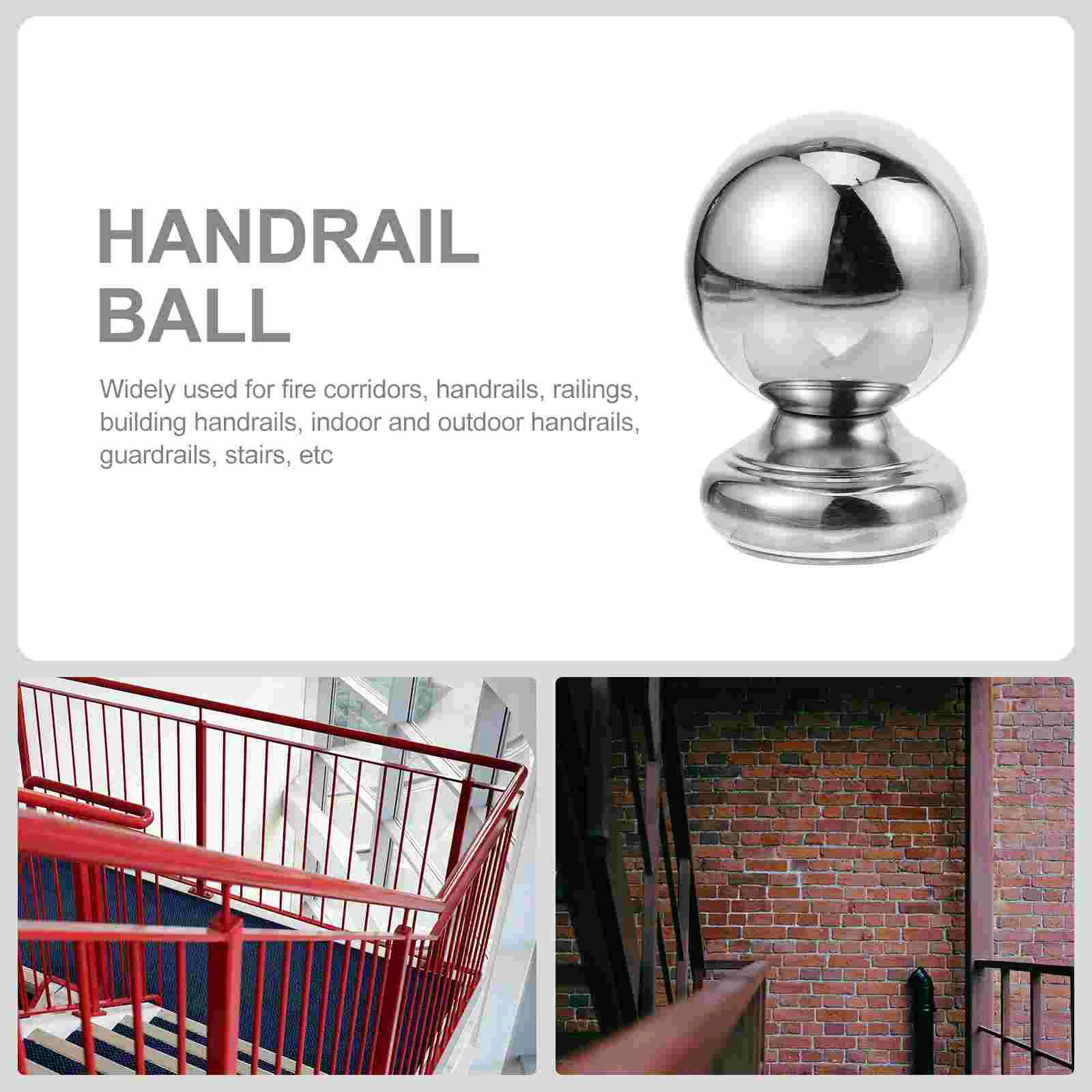 Stainless Steel Hollow Ball Thickened Conjoined with Seat Stair Handrail Balls Railing Finials Metal Column