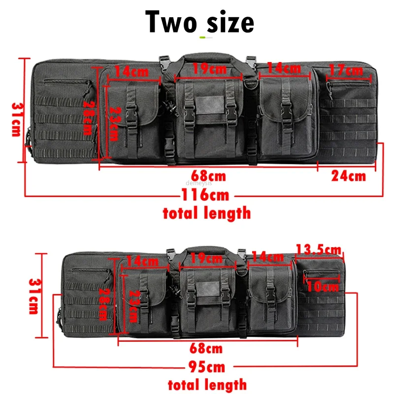 Imagem -02 - Durável Oxford Tactical Paintball Shooting Gun Bags Mochila Rifles Duplo Acessórios de Caça Arma Proteção Molle Bag