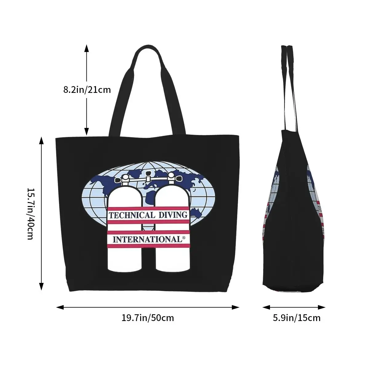 Scuba Diving DIVE Scuba Diver Gift Shopping Tote Bag Canvas Large Capacity Shoulder Bags Shopper Grocery Handbag for Women