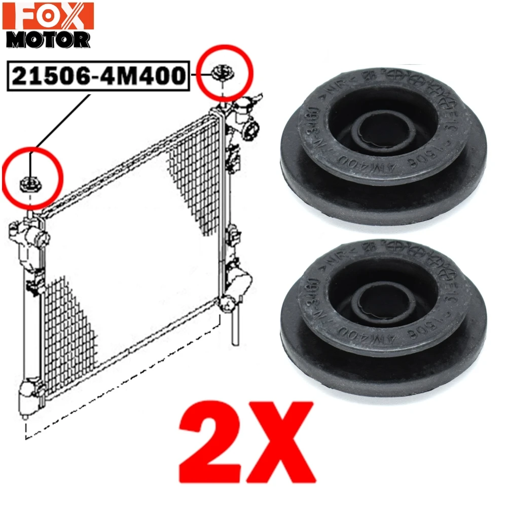 2pc Radiator Mount Rubber Bushing For Nissan X-Trail T30 T31 T32 Rogue S35 NSB-048 21506-4M400 Holder Mounting Bracket