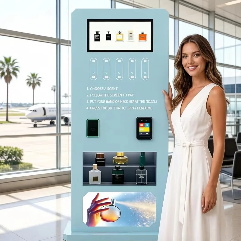 Custom Elevated Floor-to-ceiling Perfume Vending Machine for Sale, Can Spray Refill Perfume, Suitable for Reception Area