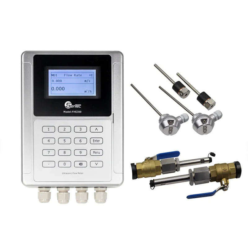 FHS300 flow meter ultrasonic water flow sensor portable in line led local display ultrasonic flow meters