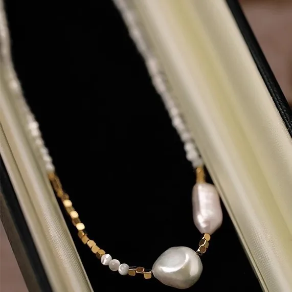 New Arrival Elegant Natural Baroque Freshwater Pearl 14K Gold Filled Lady Beads Chain Necklace Jewelry For Women Birthday Gifts
