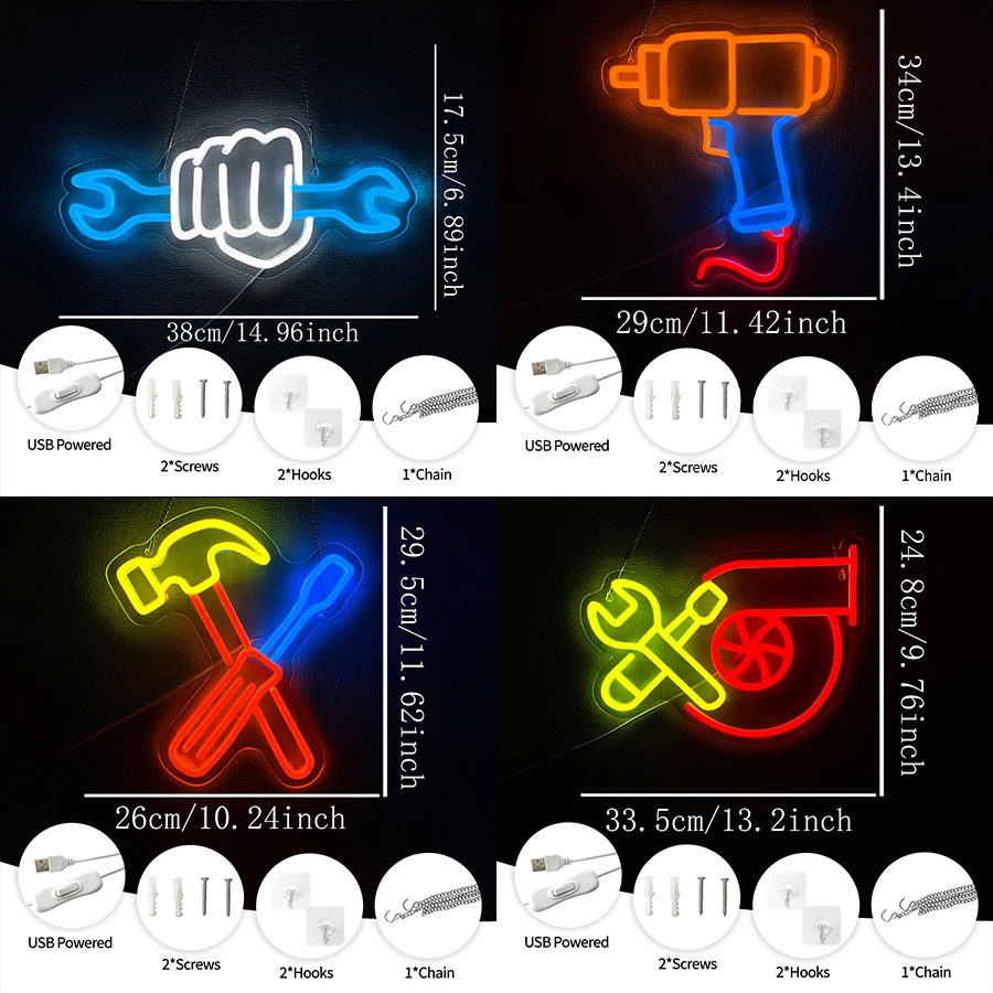 Workshop Tools Store - Repair Tools Neon Sign For Wall