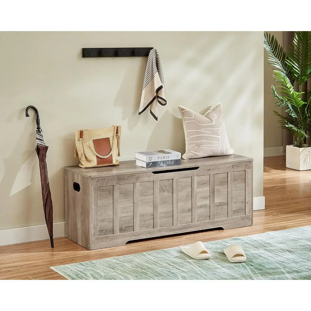 Cómoda de almacenamiento extragrande, banco con bisagras de seguridad, almacenamiento de zapatos, capacidad de 220 lb, fácil montaje, maletero de madera para dormitorio, Livi