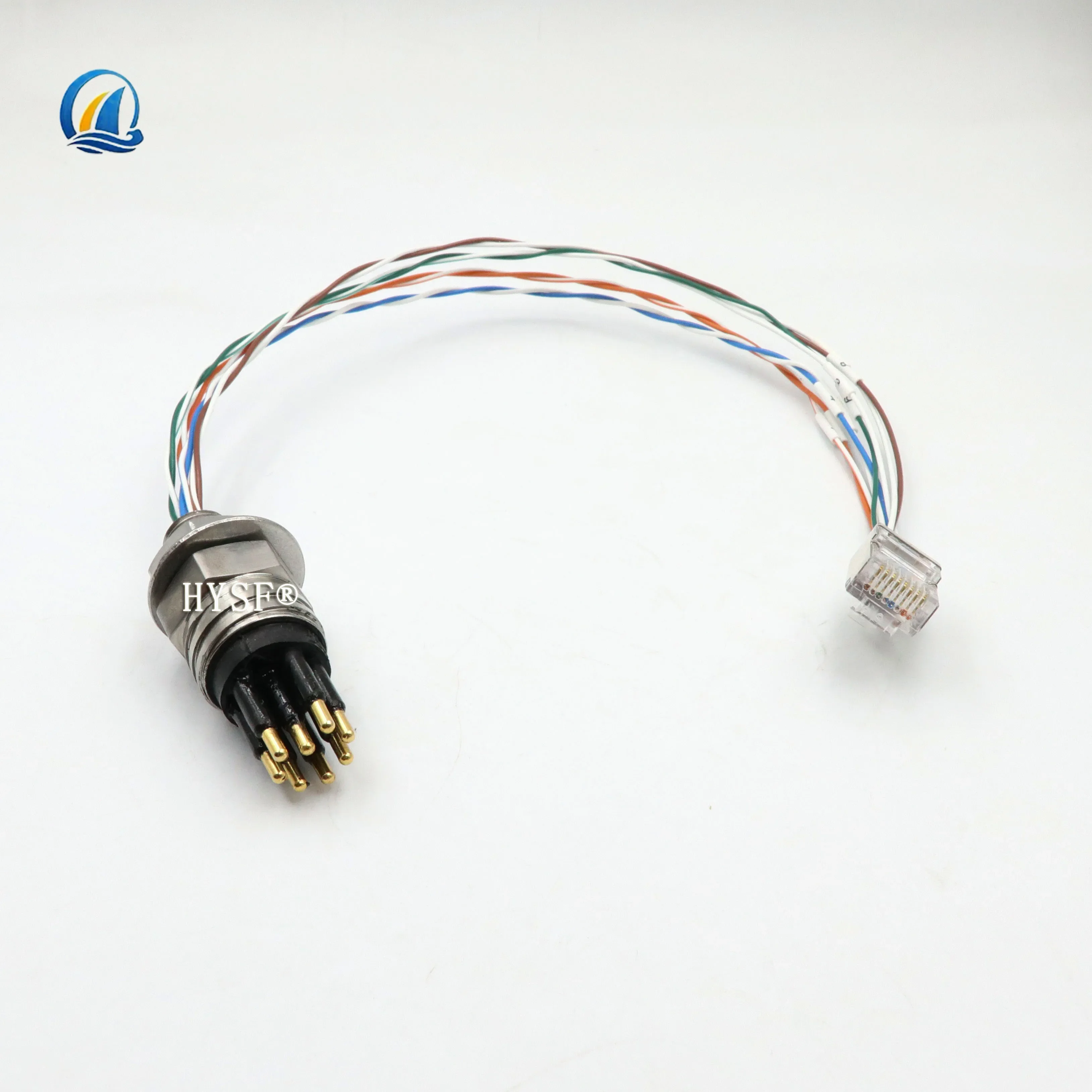 Ethernet 8-pin internal thread waterproof ship underwater pluggable connector ROV waterproof bulkhead electrical connector
