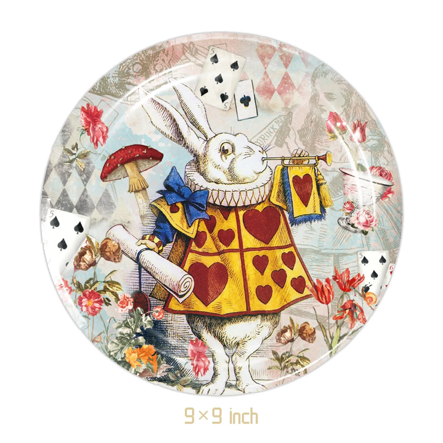 Retro style Alice in Wonderland Disposable tableware Birthday Party Decoration Supplies Baby Shower Plate Cup Napkin Decor