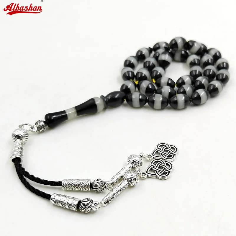 Black Resin Tasbih turkish design 33 Beads Gift for Ramadan bracelet Islam Muslim bracelet Misbaha fashion accessories on hand