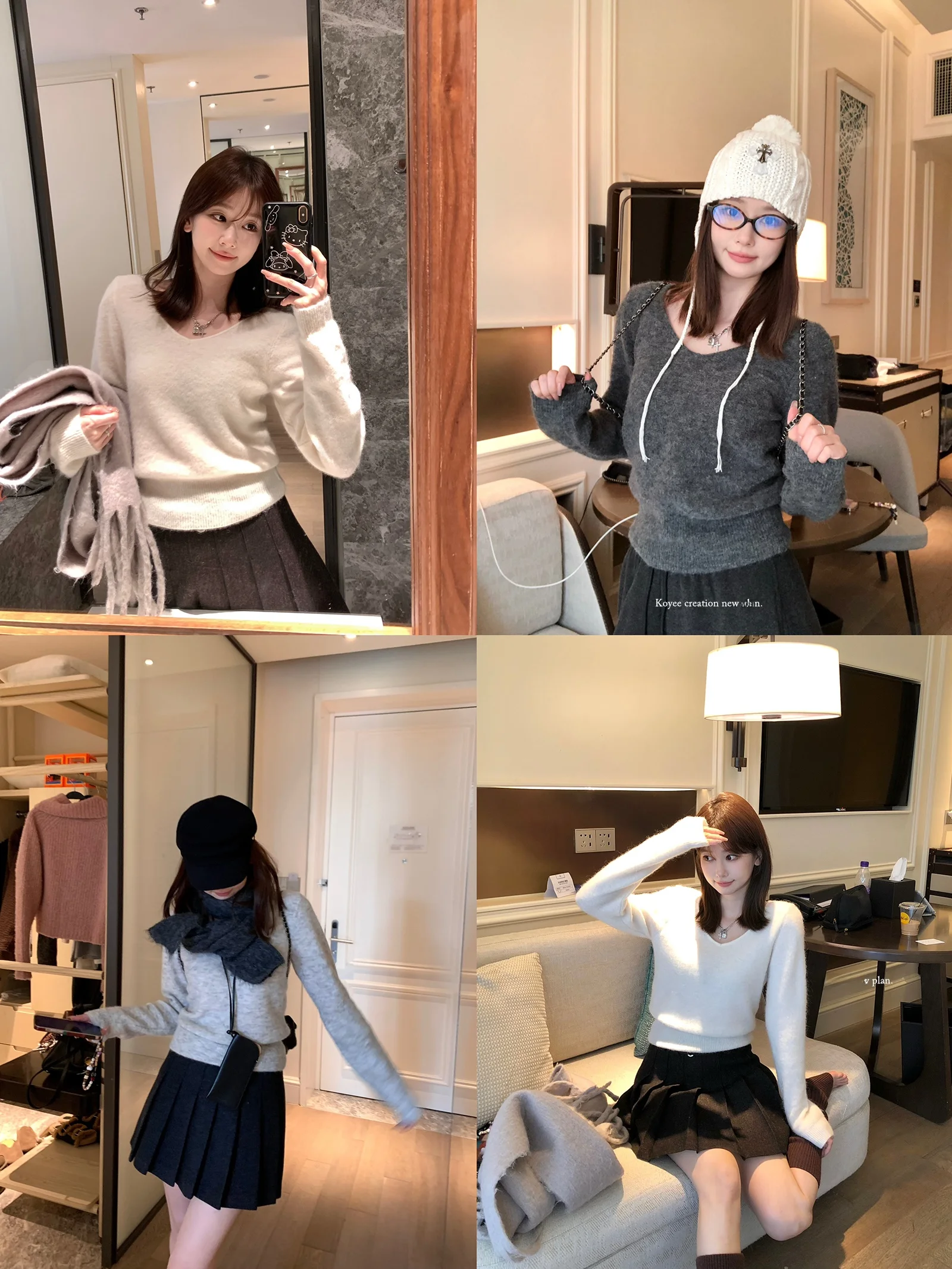 

Soft Cozy Alpaca Wool V-Ne Pullover Sweater Women's Autumn Winter Loose Slimming Warm Knitted Top Commute Sle Pure Color