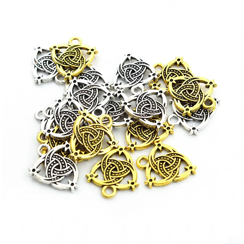 20pcs Triskel Wicca Alloy Charms Celtic Knot Amulet Triquetra Earrings Pendant Celtics Symbol Jewelry For Making DIY Crafts Gift