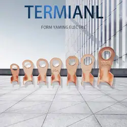 Terminal OT Series 10/20/30/40/50/60/100/150/200A Splice Wire Dia Copper O shape Circular Naked Battery Cable Connector Open Lug