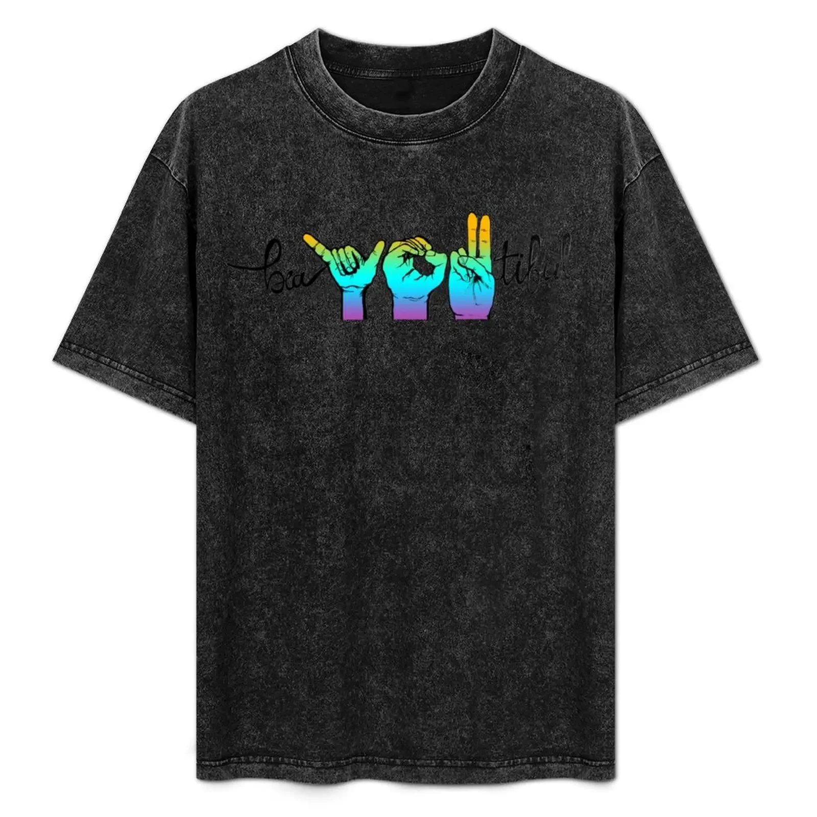 

beaYOUtiful RAINBOW T-Shirt rapper graphic tees plain fashion shirts Men's t-shirt