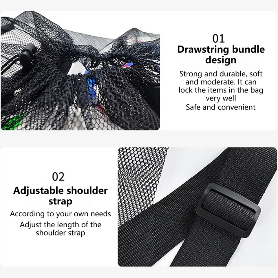 Loogdeel كرة القدم كرة السلة الكرة حزمة مزدوجة الكتف تخزين الحقيبة الكتف صافي جيب حقيبة التدريب حقيبة المعدات الرياضية