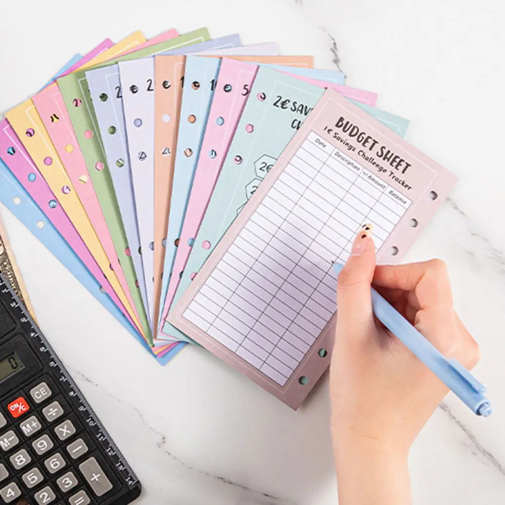 

Набор из 48 конвертов A6 для евро-копилок, конверты для 6-кольцевого биндера для челленджей по экономии денег, формирования финансовых привычек, портативное хранение