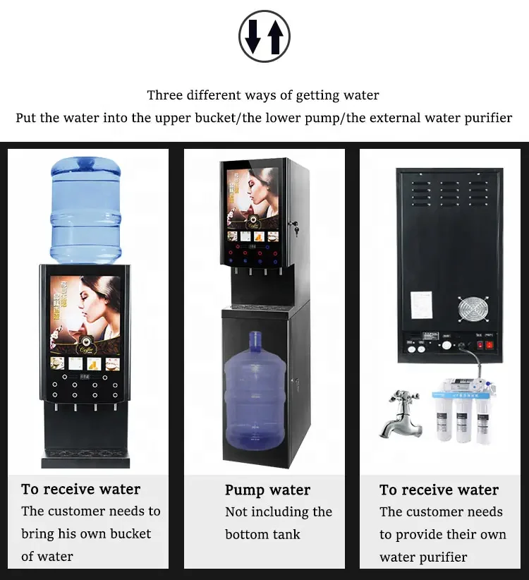 Distributore automatico di caffè ad azionamento commerciale freddo e caldo