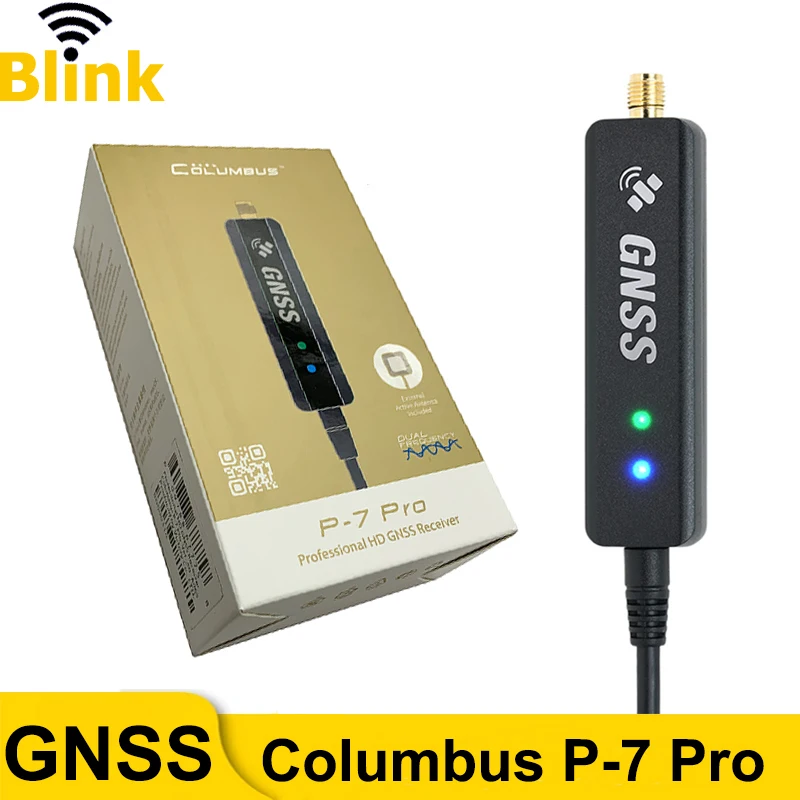 Professional HD GNSS Receiver Columbus P-7 Pro GPS+BD+GLONASS+Galileo Six Star Multi Frequency Bluetooth BLE5.1/SPP2.1 IP66 iPad 