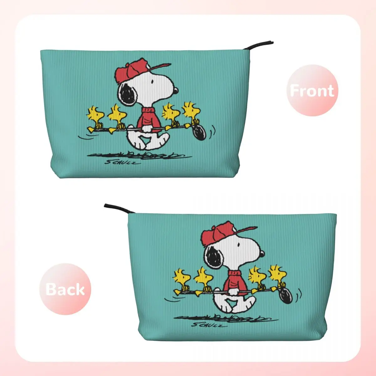 Custom Travel Cute Cartoon Snoopy Toiletry Bag Corduroy Makeup Cosmetic Organizer Women Beauty Storage Dopp Kit Case