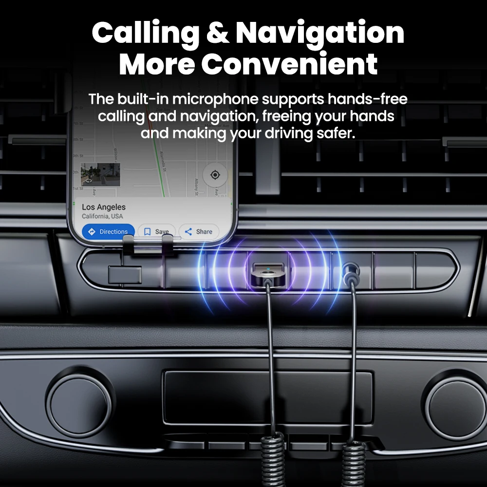 USB Bluetooth 5.3 Car Aux Adapter USB To 3.5mm Jack Audio Wireless Car Bluetooth Receiver for Car BT Transmitter Earphone Music