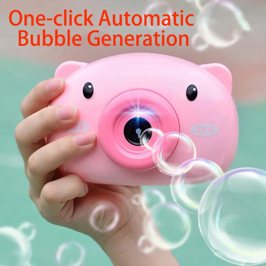 Automatische Lustige Nette Cartoon Schwein Tier Seife Kinder Blase Maker Kamera Bad Wrap Maschine Spielzeug Blase Geschenke (Kein blase wasser)