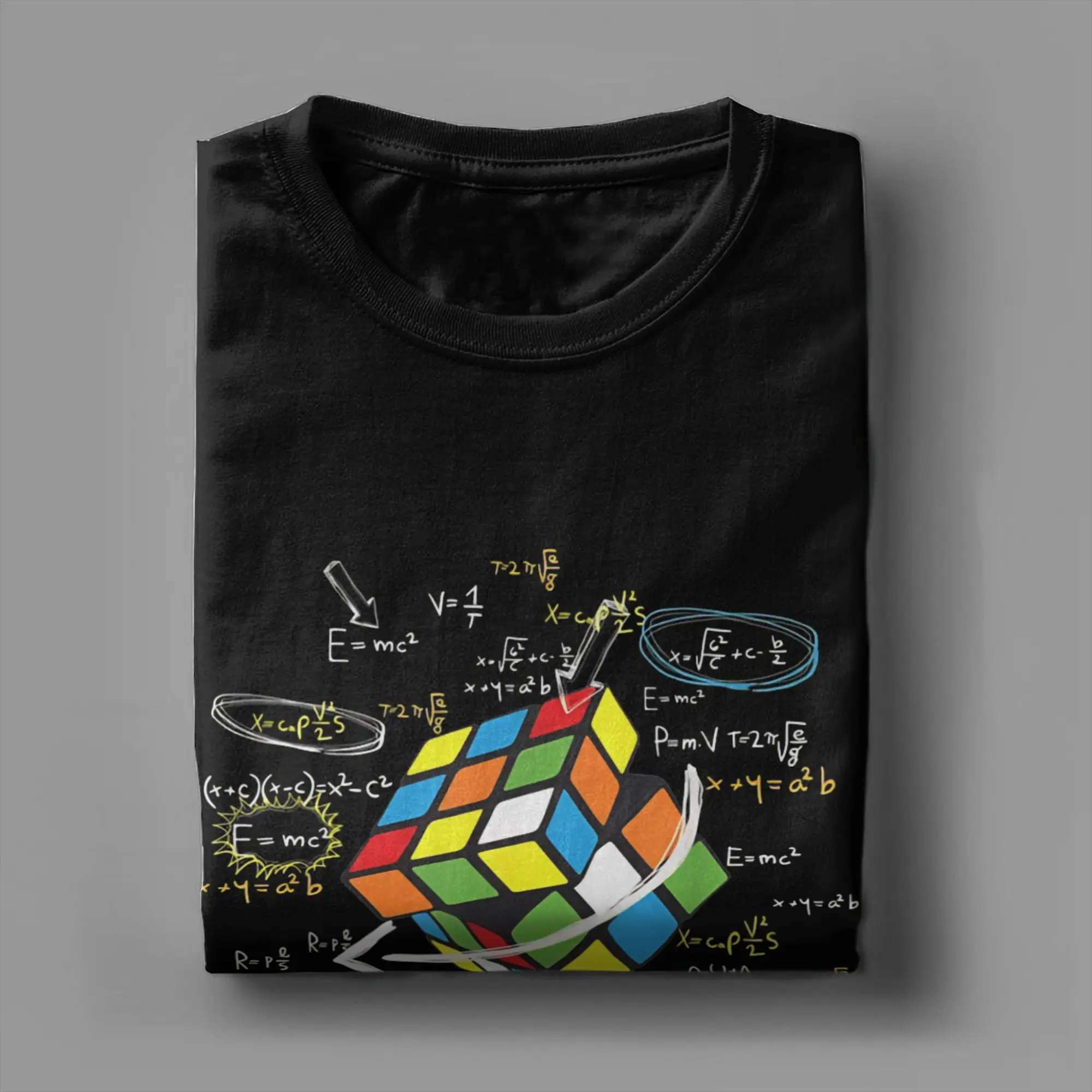 Men T-Shirt Math Rubik Rubix Rubics Player Cube Math Lovers 100% Cotton Tee Shirt Short Sleeve T Shirt Round Neck Clothing